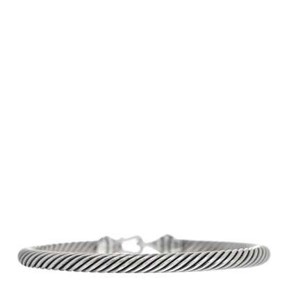 David Yurman Sterling Silver 18K Yellow Gold 5mm Cable Classic Buckle Bracelet 3 of 4