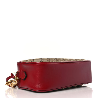 Gucci Monogram Azalea Calfskin Matelasse Diagonal Small GG Marmont Chain Shoulder Bag Beige Ebony New Cherry Red 4 of 10