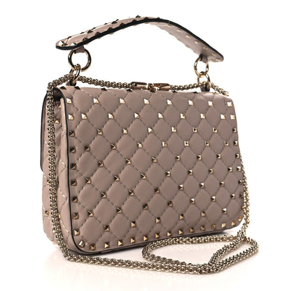 Valentino Garavani Lambskin Medium Rockstud Spike Shoulder Bag Poudre 3 of 8