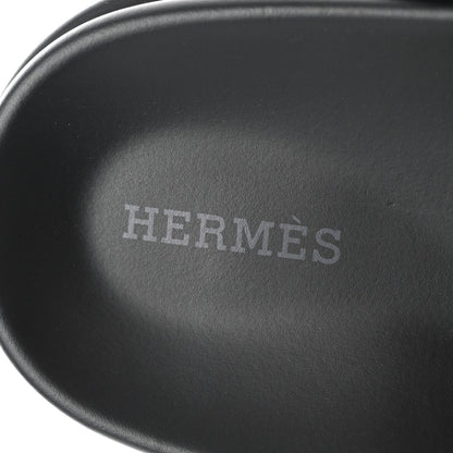 Hermes Suede Calfskin Go Mules 38 Black 6 of 7