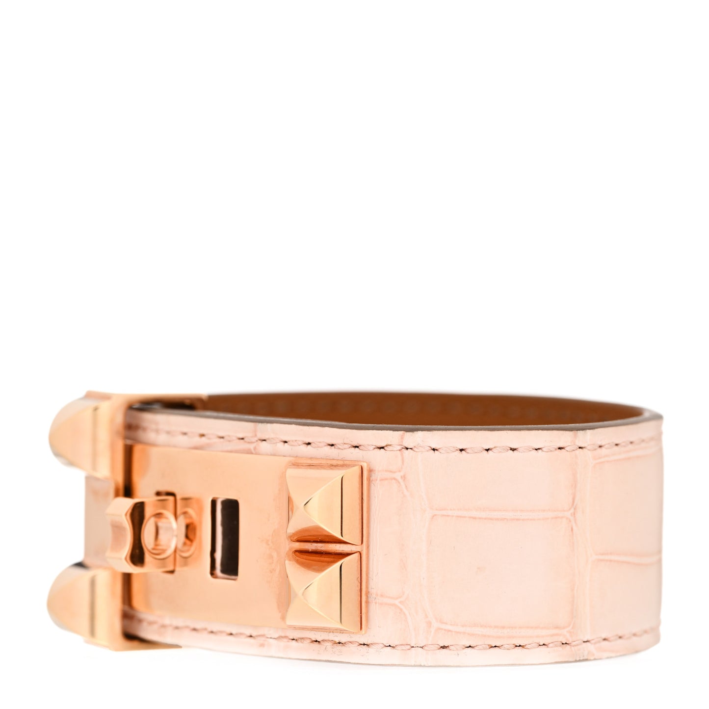 Matte Alligator Collier de Chien CDC 24 Bracelet T2 Rose Pale