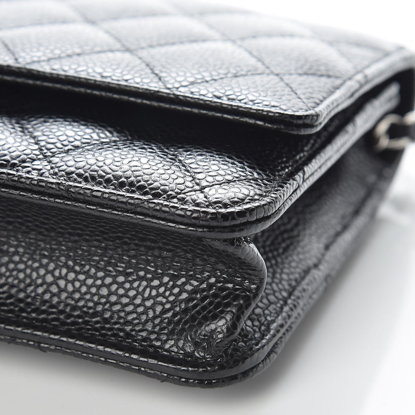 Caviar Quilted Wallet On Chain WOC Black