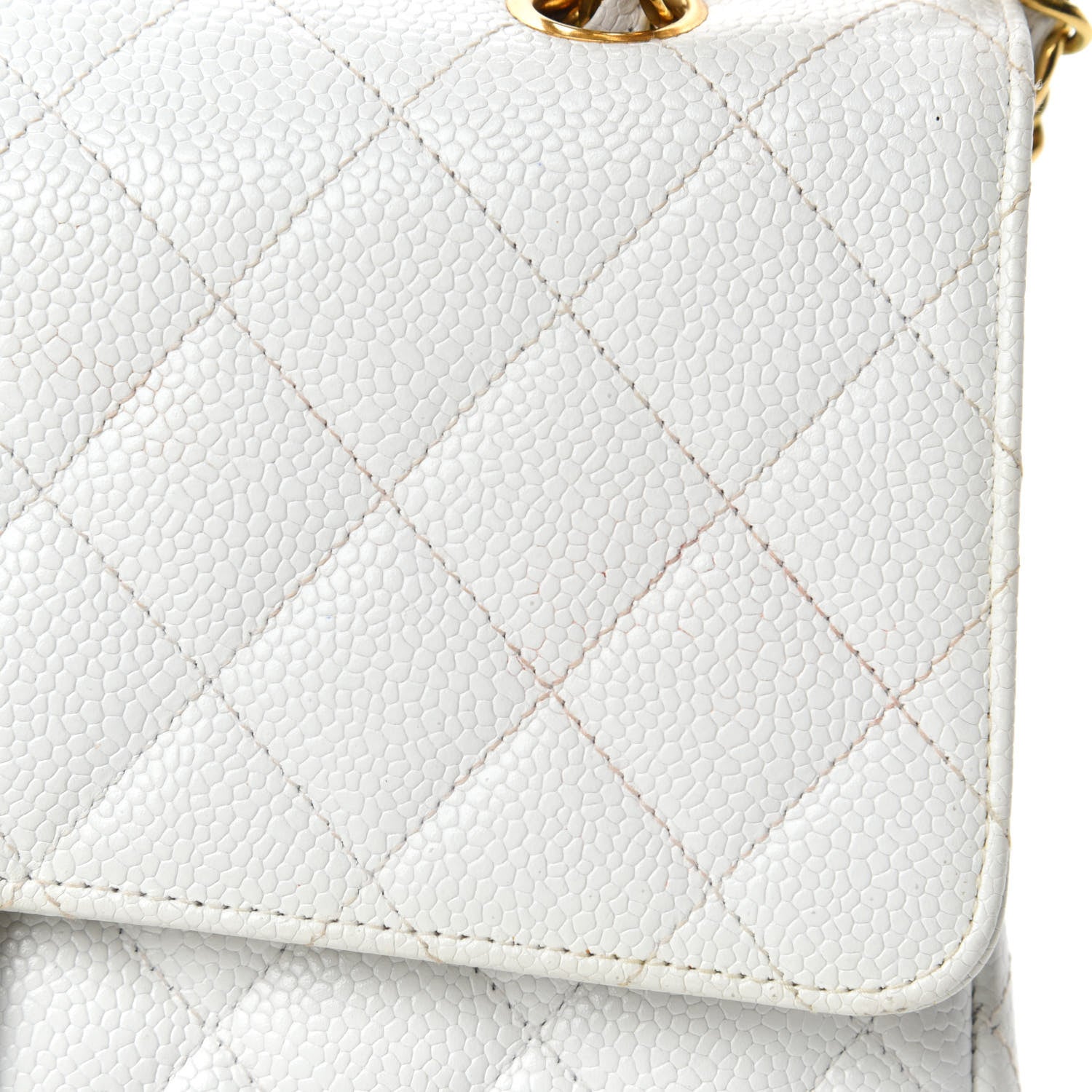 Chanel Caviar Quilted Medium Double Flap White 13 of 18