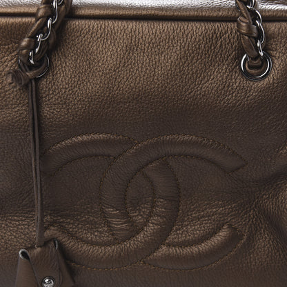 Chanel Metallic Deerskin Large Luxe Ligne Bowler Bronze 10 of 10