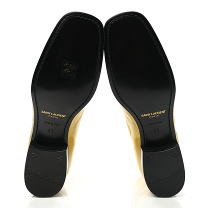 Saint Laurent Patent Calfskin Miles 30 Ankle Boots 41 Gold 5 of 11