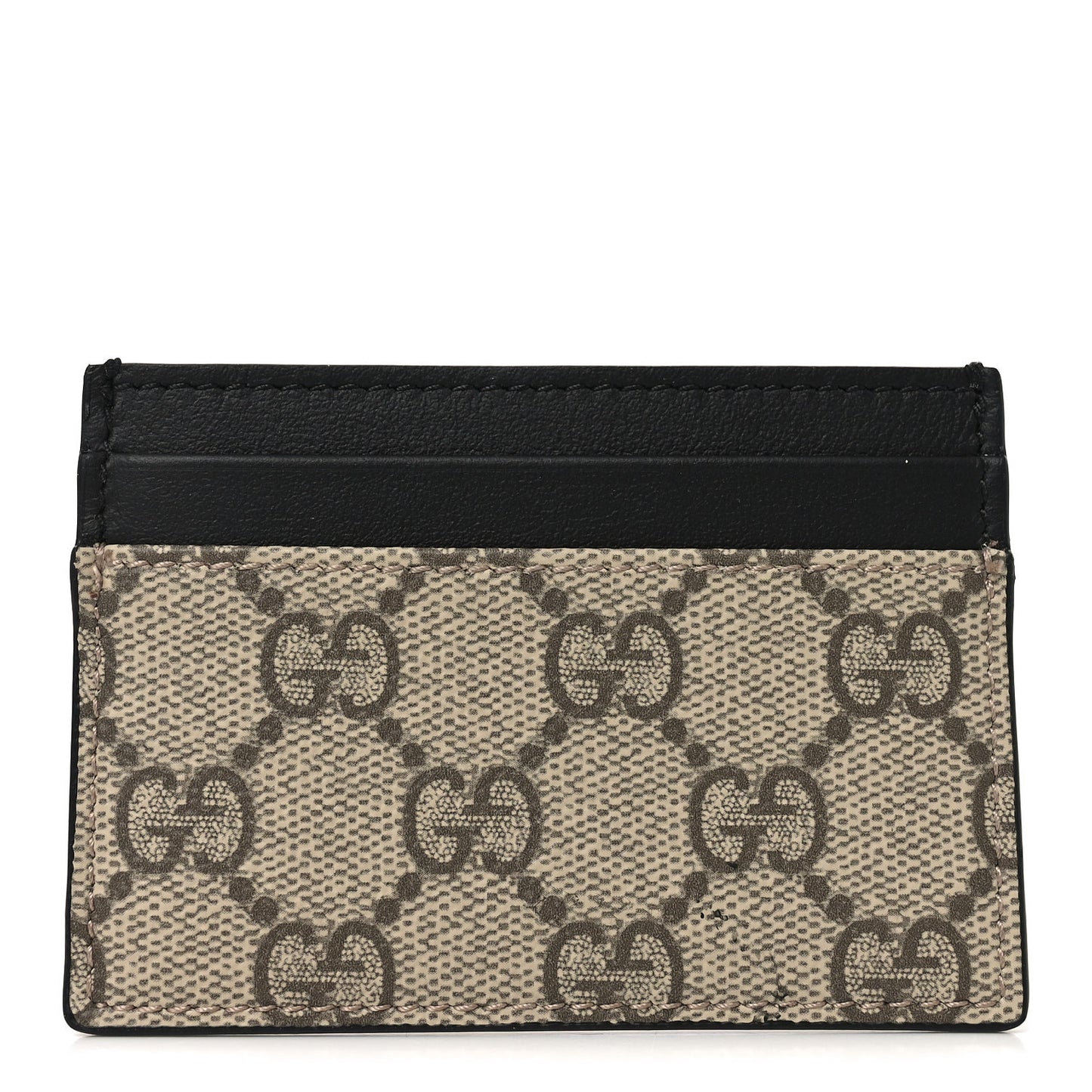 GG Supreme Monogram Calfskin Card Holder Beige Black