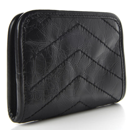 Saint Laurent Crinkled Calfskin Matelasse Monogram Niki Compact Wallet Black 3 of 6