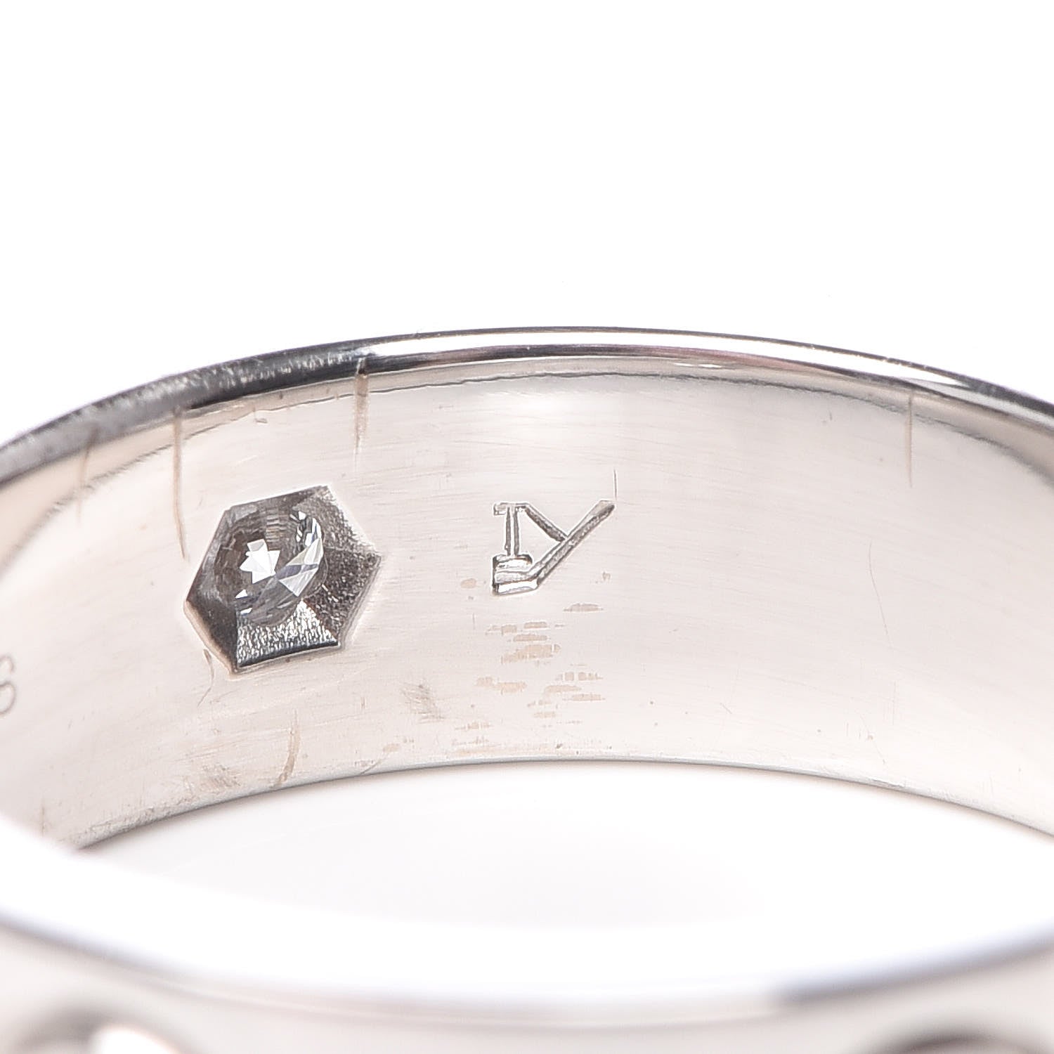 Cartier 18K White Gold 3 Diamond 5.5mm LOVE Ring 49 5 6 of 7