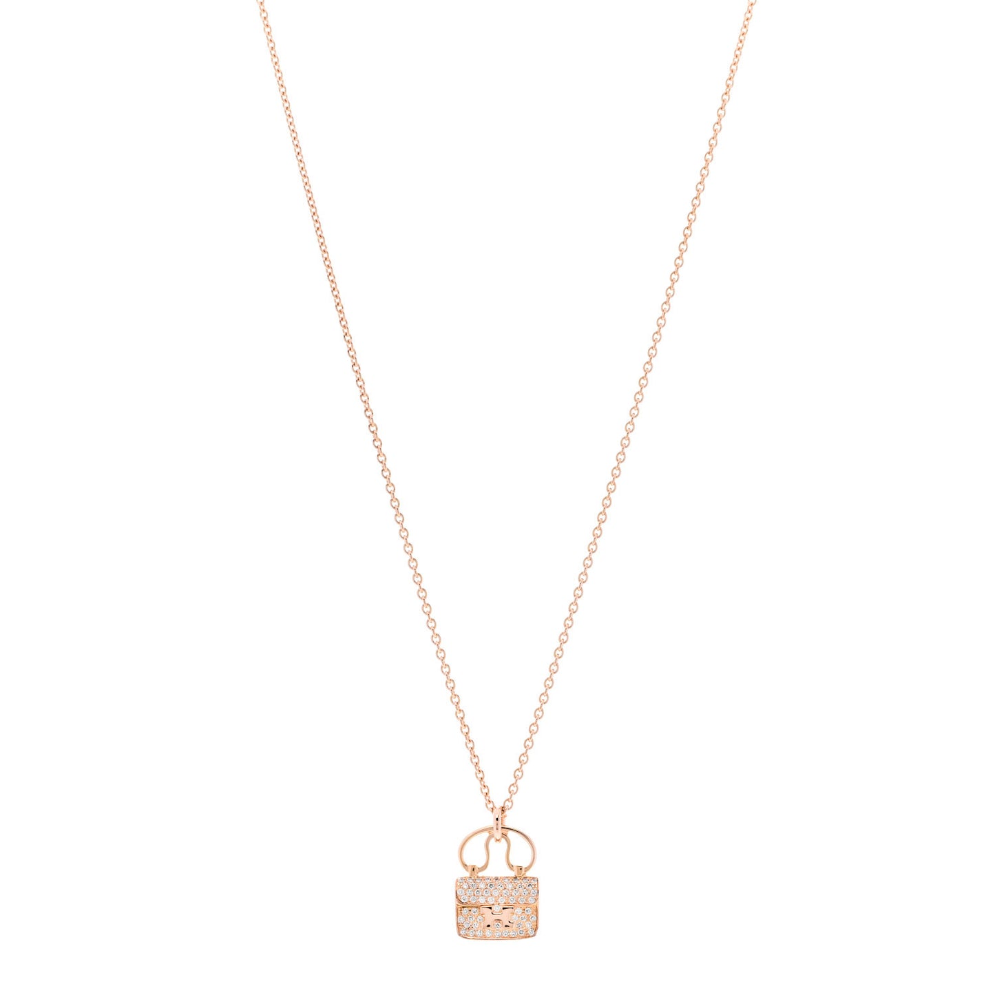 18K Rose Gold Diamond Constance Amulette Pendant Necklace
