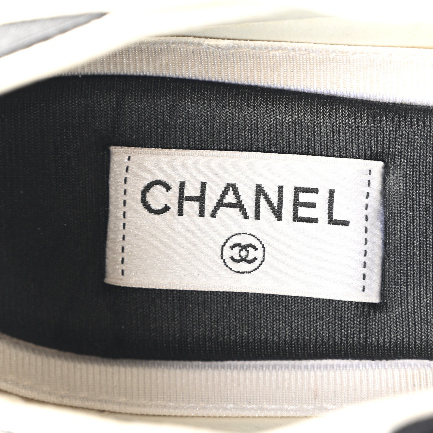 Chanel Velvet Calfskin Mixed Fibers CC Sneakers 41.5 Ivory Black 7 of 9