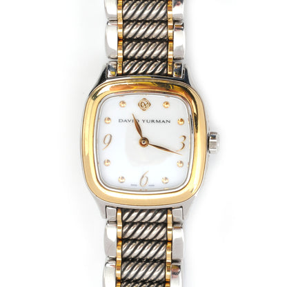 David Yurman Stainless Steel 18K Yellow Gold Mother of Pearl 25mm Thoroughbred Quartz Watch 1 of 9