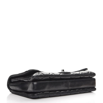 Chanel Lambskin Quilted Maxi 3 Flap Black 5 of 16