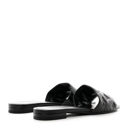 Louis Vuitton Lambskin Embossed Monogram Revival Flat Mules 39 Black 4 of 8