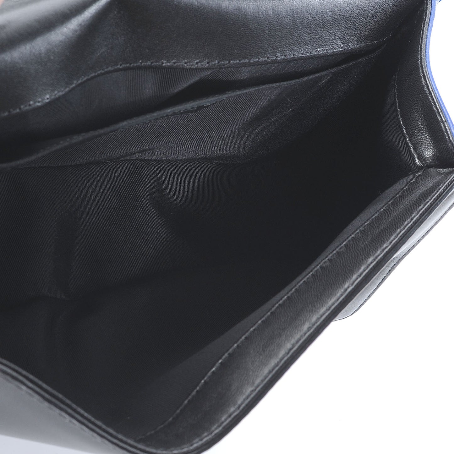 Lambskin Quilted Medium Boy Flap Black Blue Fonce