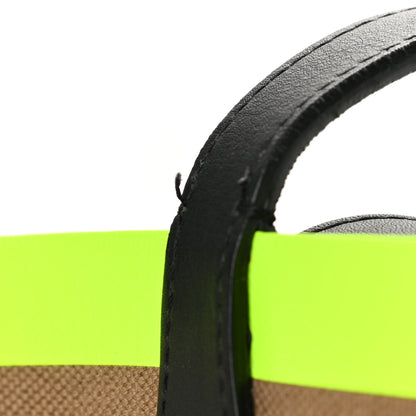 Burberry Canvas Mega Check The Giant Reversible Tote Black Neon Yellow 8 of 10