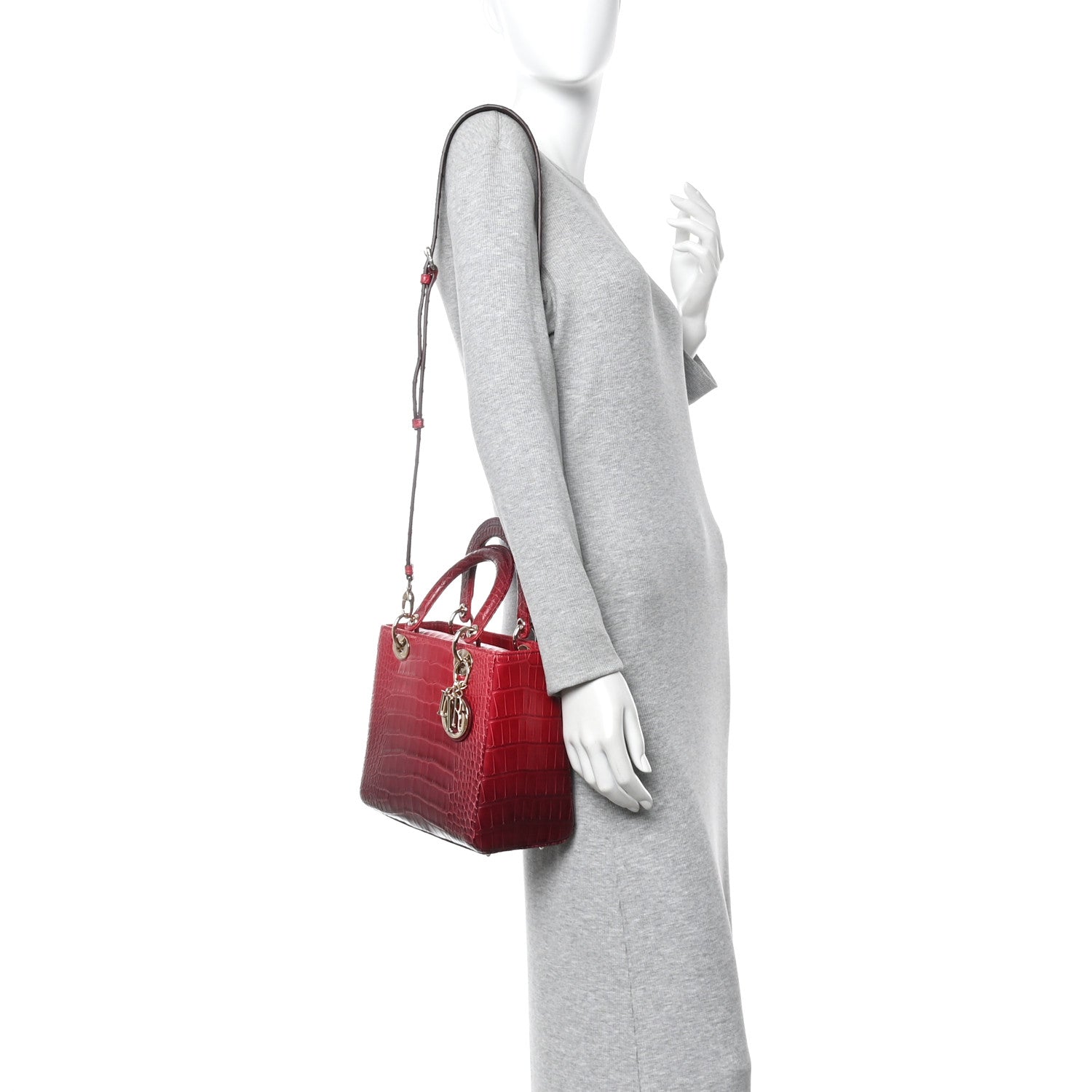 Christian Dior Alligator Gradient Medium Lady Dior Red 2 of 10