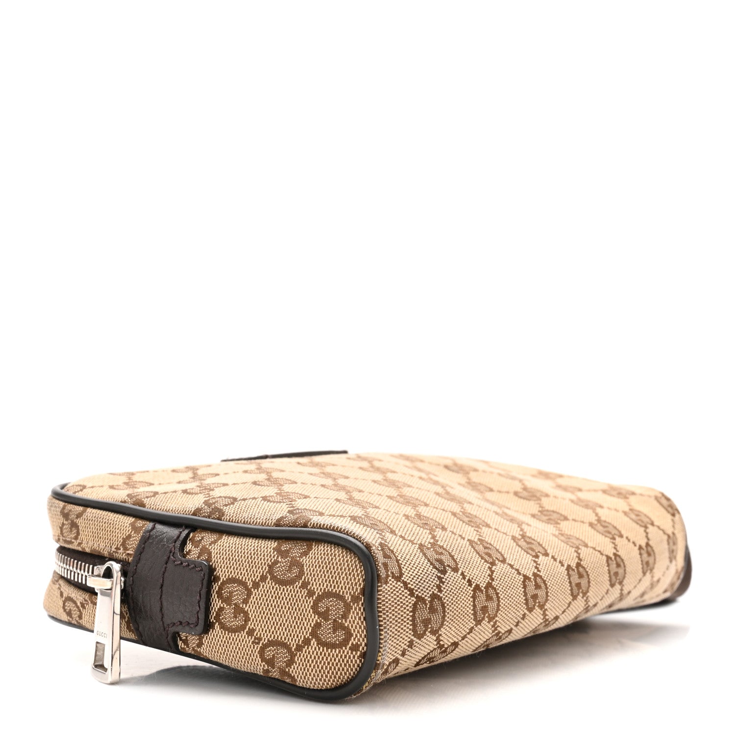 Gucci Monogram Dollar Calfskin Belt Bag Beige Ebony Testa di Moro Marrone Scuro 4 of 11