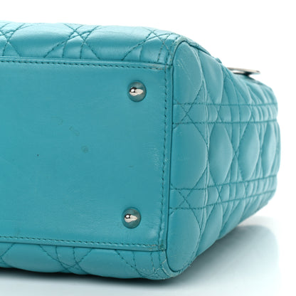Christian Dior Lambskin Cannage Medium Lady Dior Turquoise 9 of 20