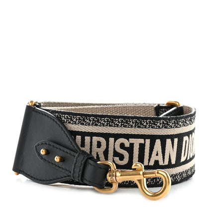 Christian Dior Canvas Embroidered Shoulder Strap Blue 1 of 5