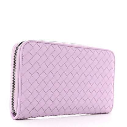 Bottega Veneta Nappa Intrecciato Zip Around Wallet Lilac 3 of 8