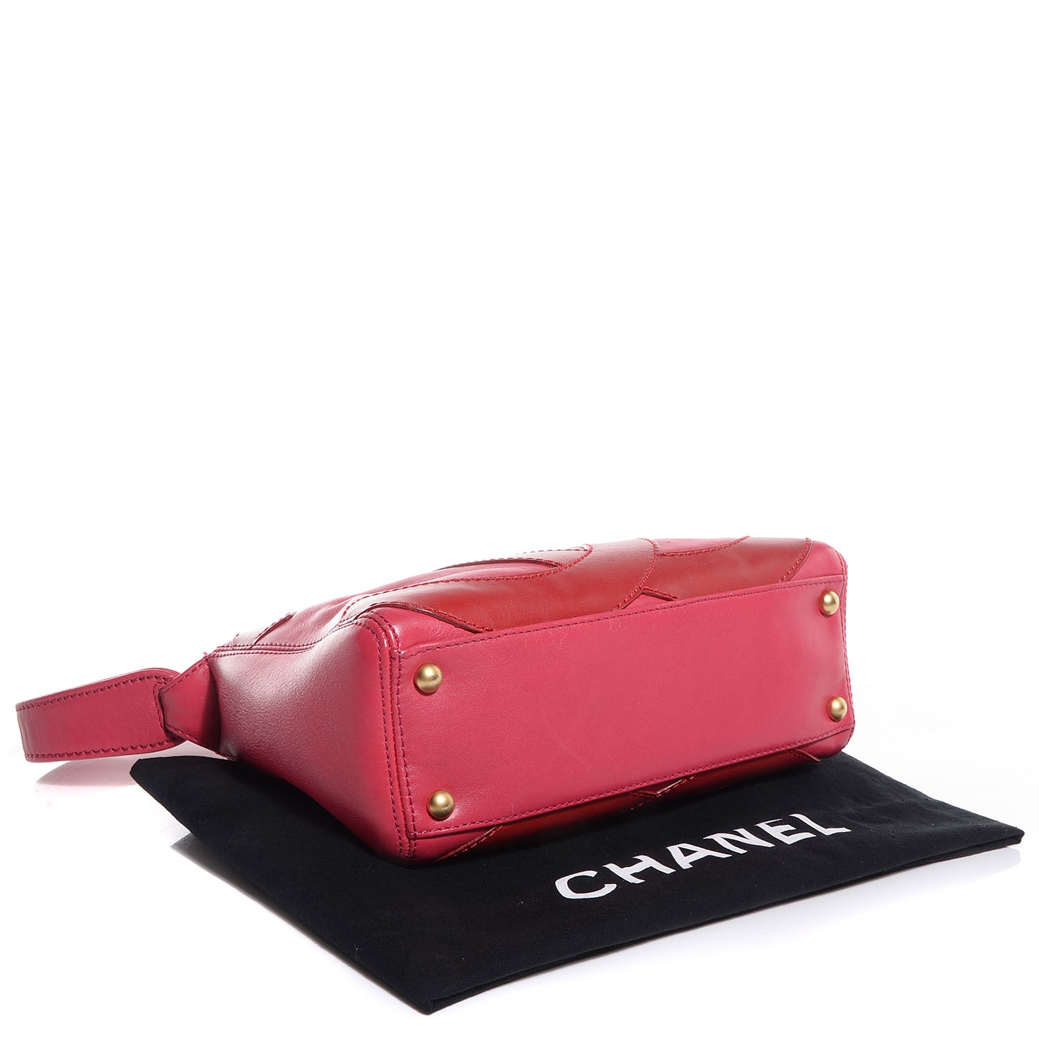 Chanel Lambskin CC Stitched Small Shoulder Bag Red Pink 5 of 11