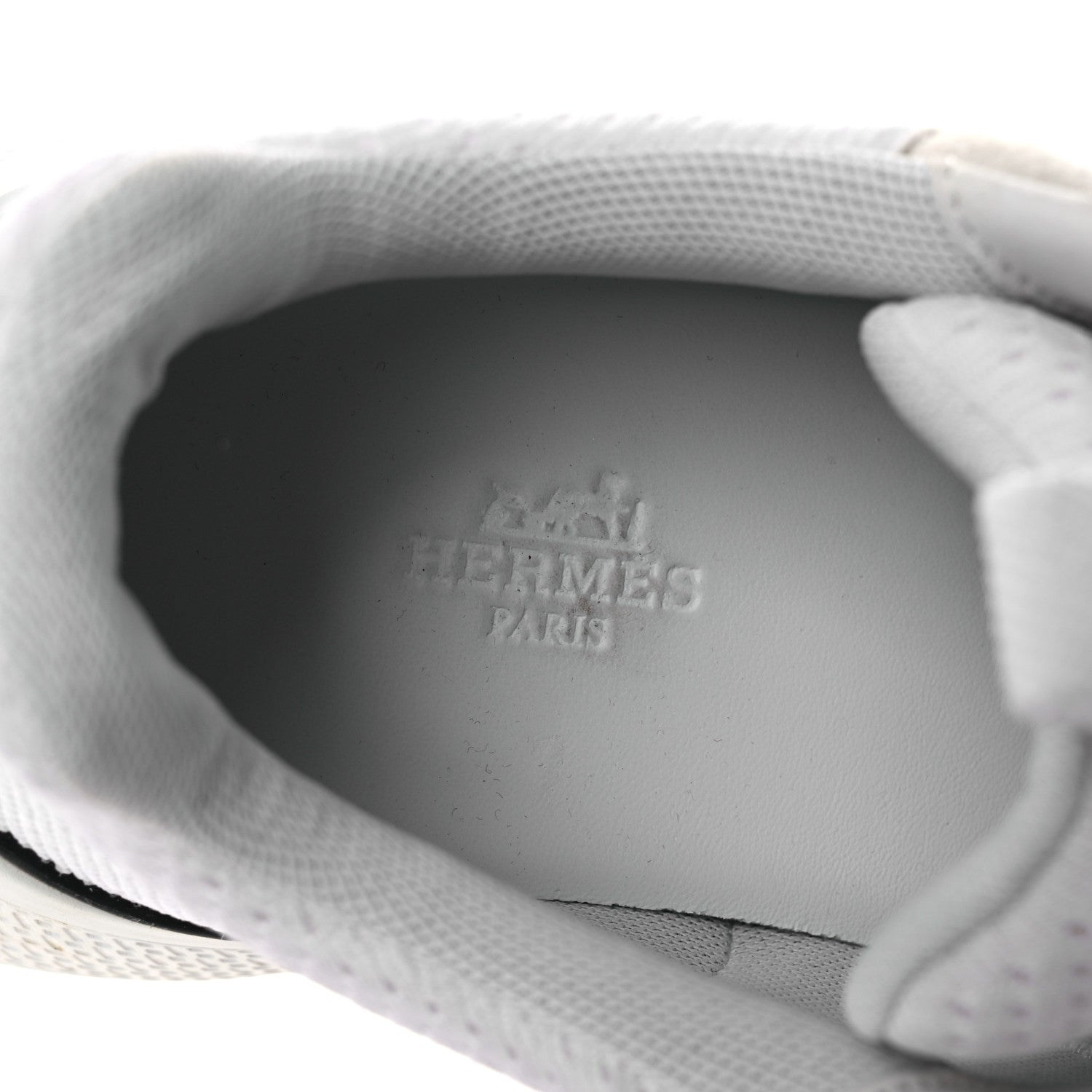 Hermes Technical Knit Suede Heros Sneakers 37.5 White 9 of 15