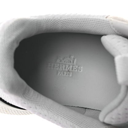 Hermes Technical Knit Suede Heros Sneakers 37.5 White 9 of 15