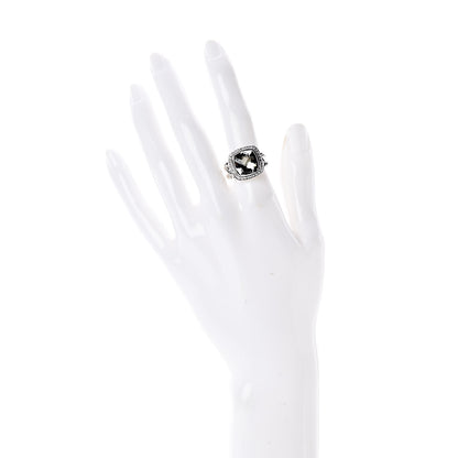 David Yurman Sterling Silver Diamond Prasiolite 11mm Albion Ring 52 6 2 of 5