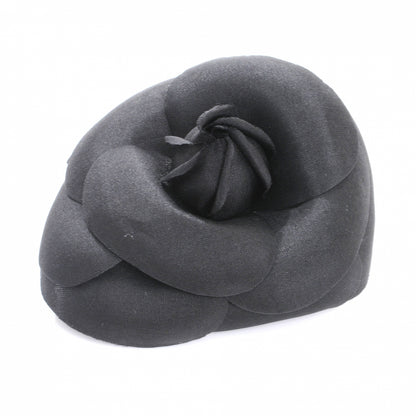 Chanel Satin Camellia Pin Brooch Black 1 of 3