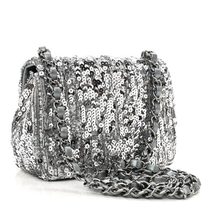 Chanel Sequin Mini Square Flap Silver 3 of 12