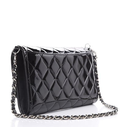 Chanel Patent Quilted Wallet On Removable Chain Black 3 of 13