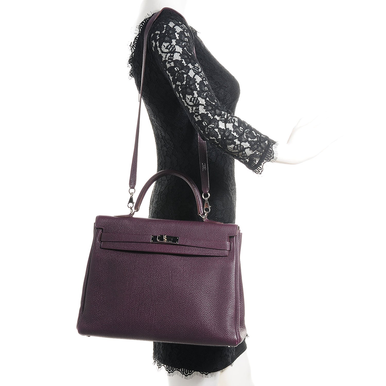 Hermes Togo Kelly Retourne 35 Raisin 2 of 27