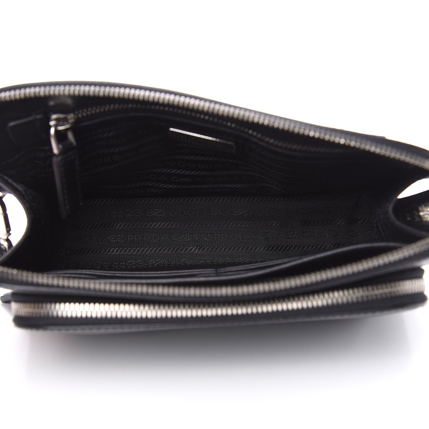 Prada Saffiano Travel Wristlet Bag Black 5 of 8