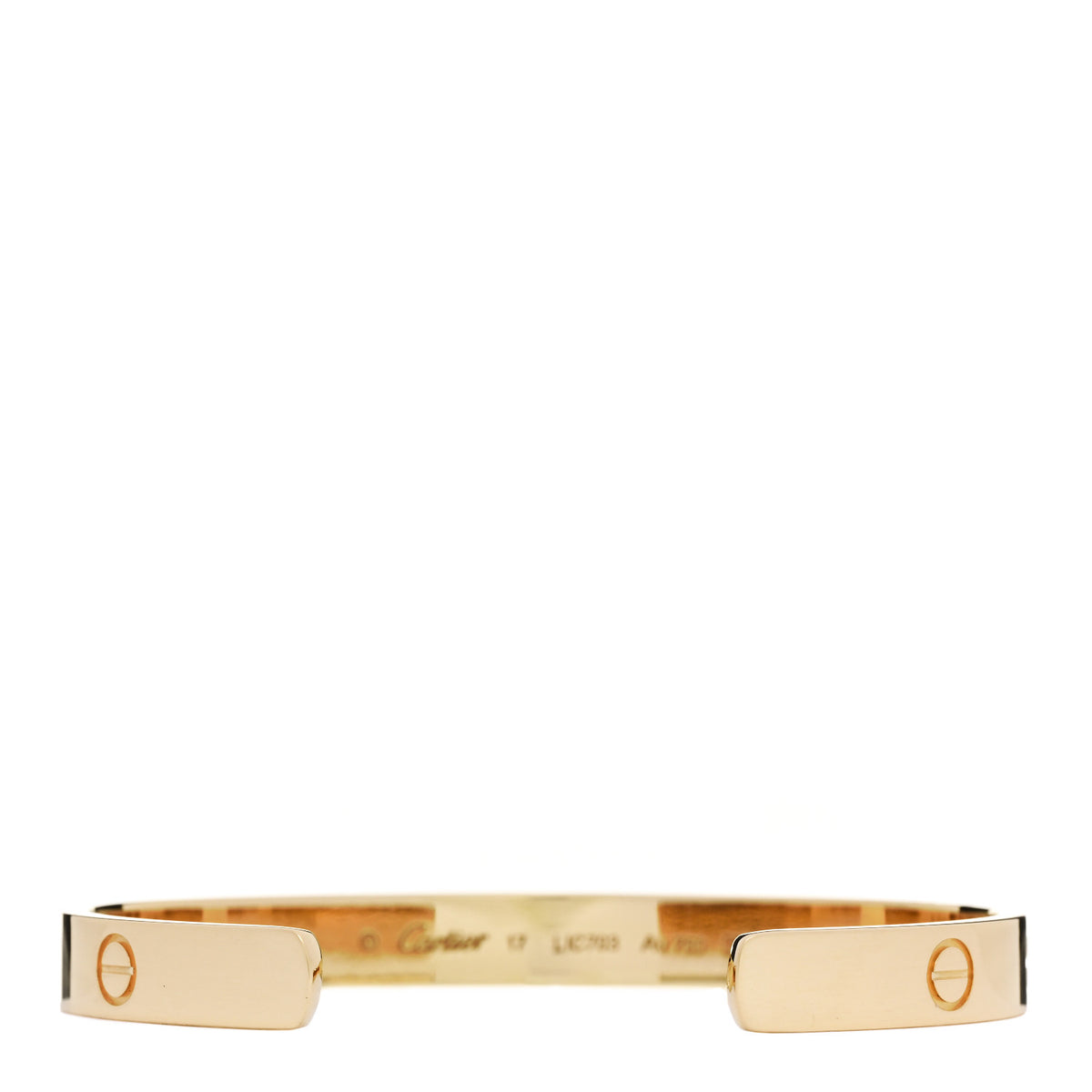 18K Yellow Gold LOVE Cuff Bracelet 17