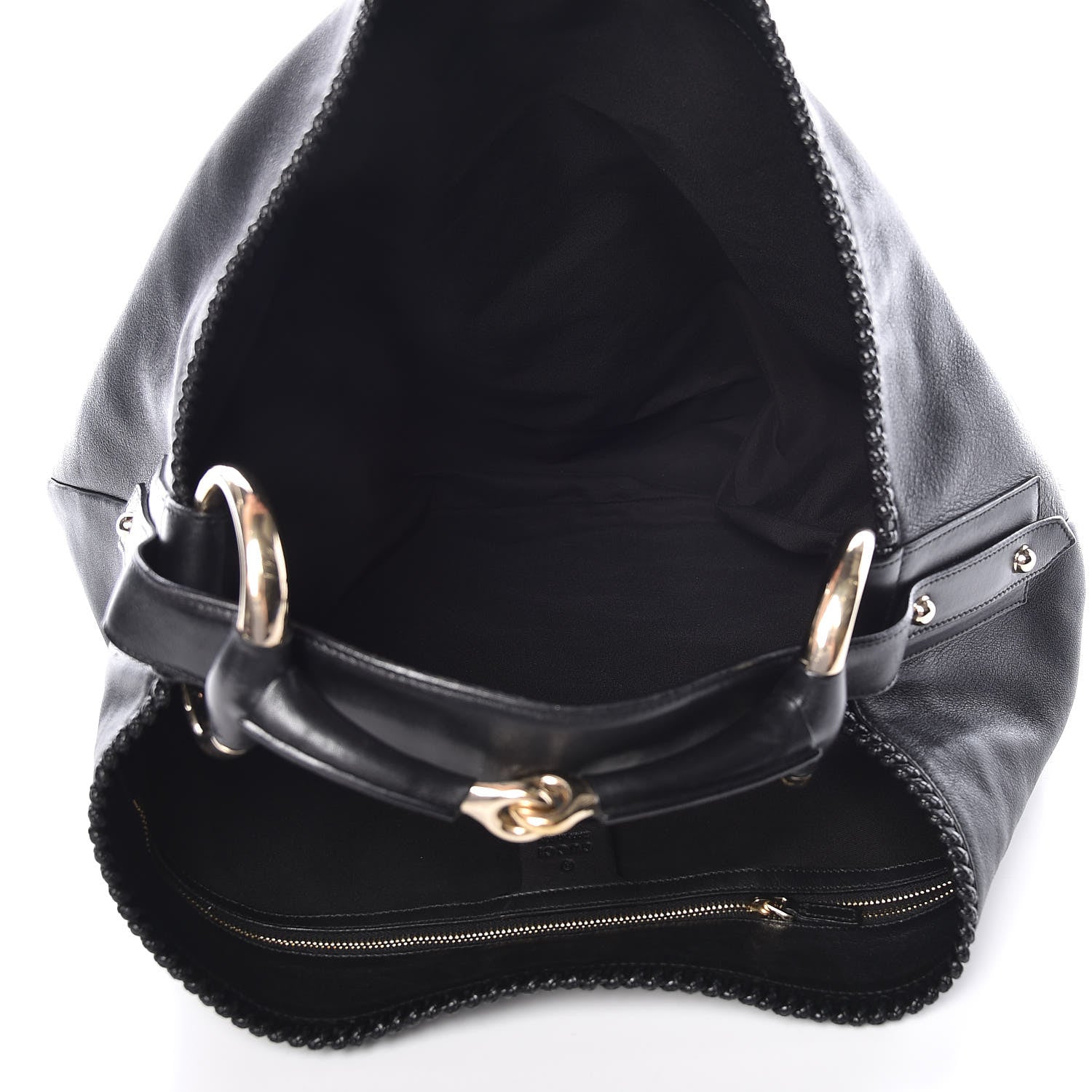 Gucci Calfskin Large Horsebit Chain Hobo Black 5 of 13