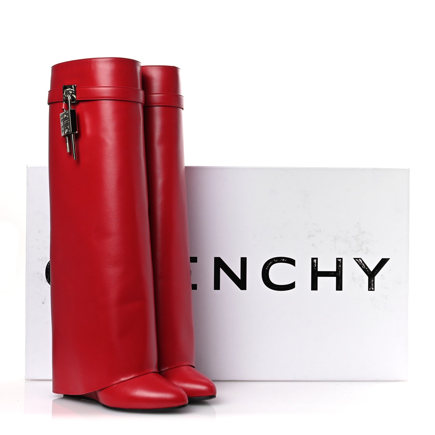Givenchy Calfskin Shark Lock Pant Boots 40 Red 13 of 13