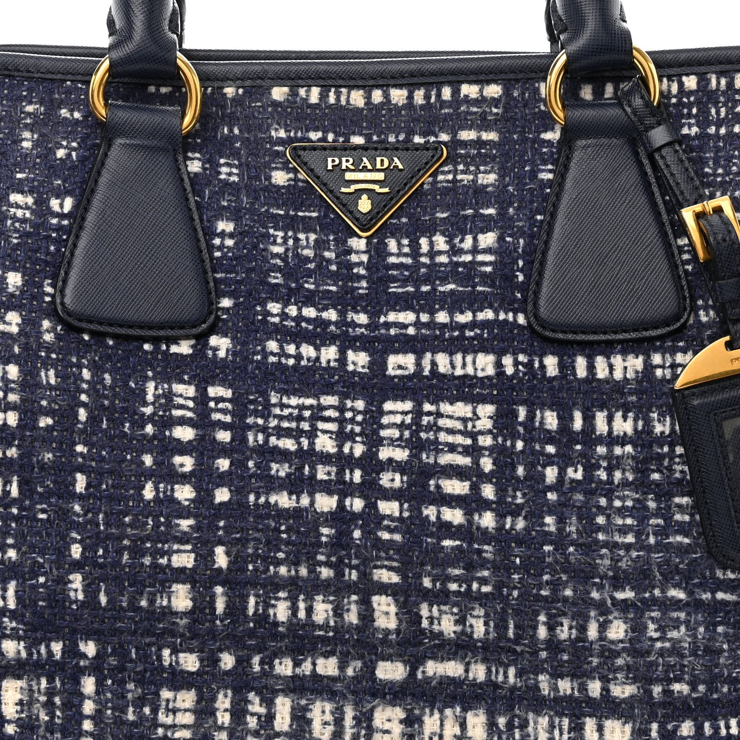 Prada Tela Tweed Saffiano Tote Bag Inchiostro 9 of 12