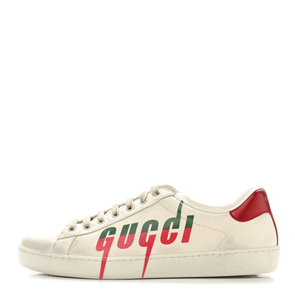 Gucci Distressed Calfskin Mens Ace Blade Sneakers 8 White 1 of 10