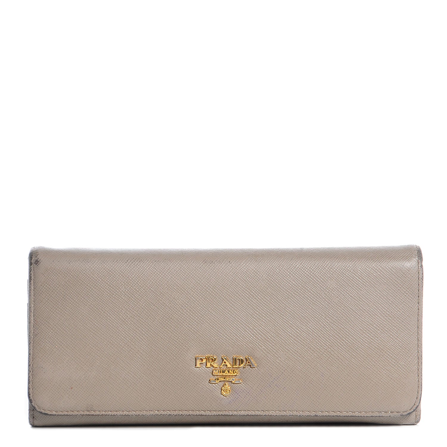 Prada Saffiano Metal Continental Flap Wallet Pomice 1 of 9