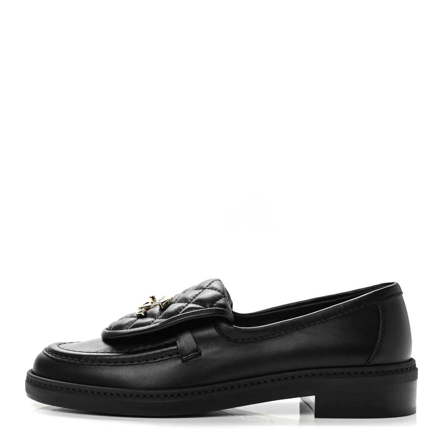Lambskin Quilted CC Turnlock Loafers 37 Black