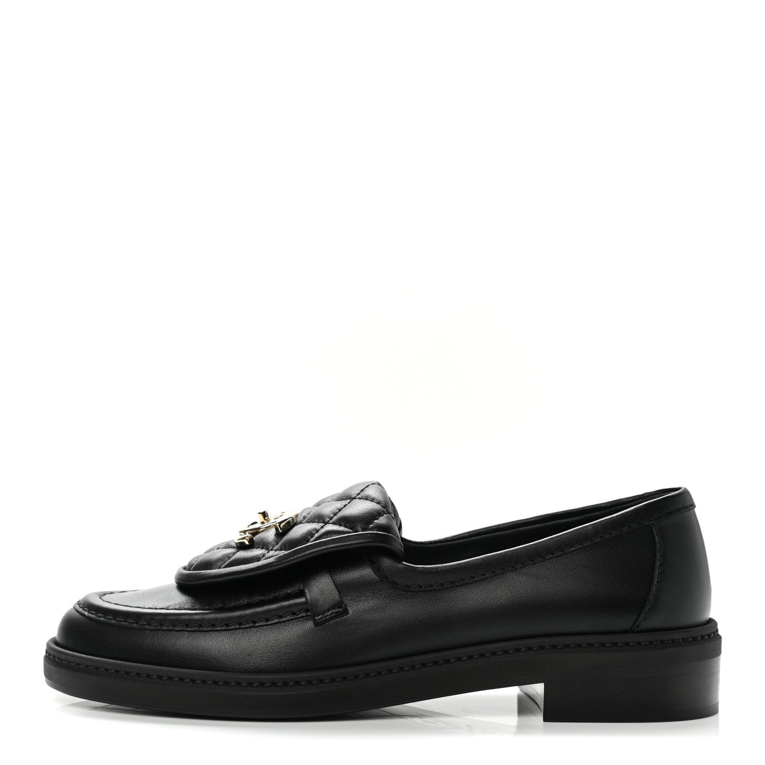 Chanel Lambskin Quilted CC Turnlock Loafers 37 Black 1 of 9