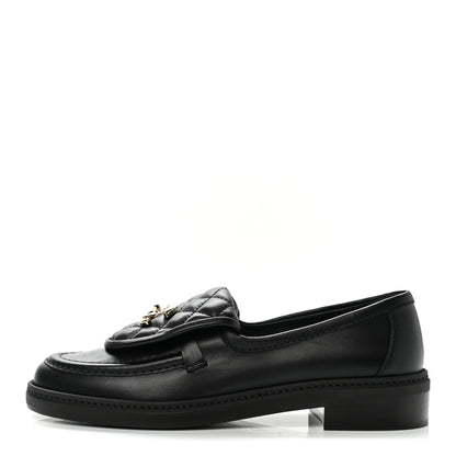 Chanel Lambskin Quilted CC Turnlock Loafers 37 Black 1 of 9