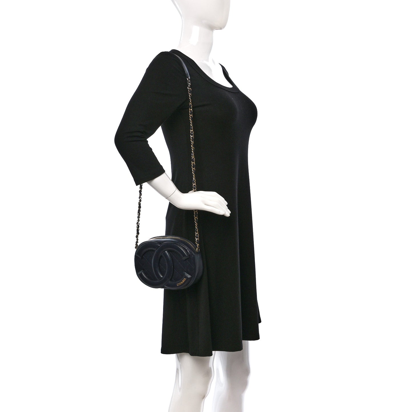 Lambskin Quilted Coco Midnight Camera Case Navy