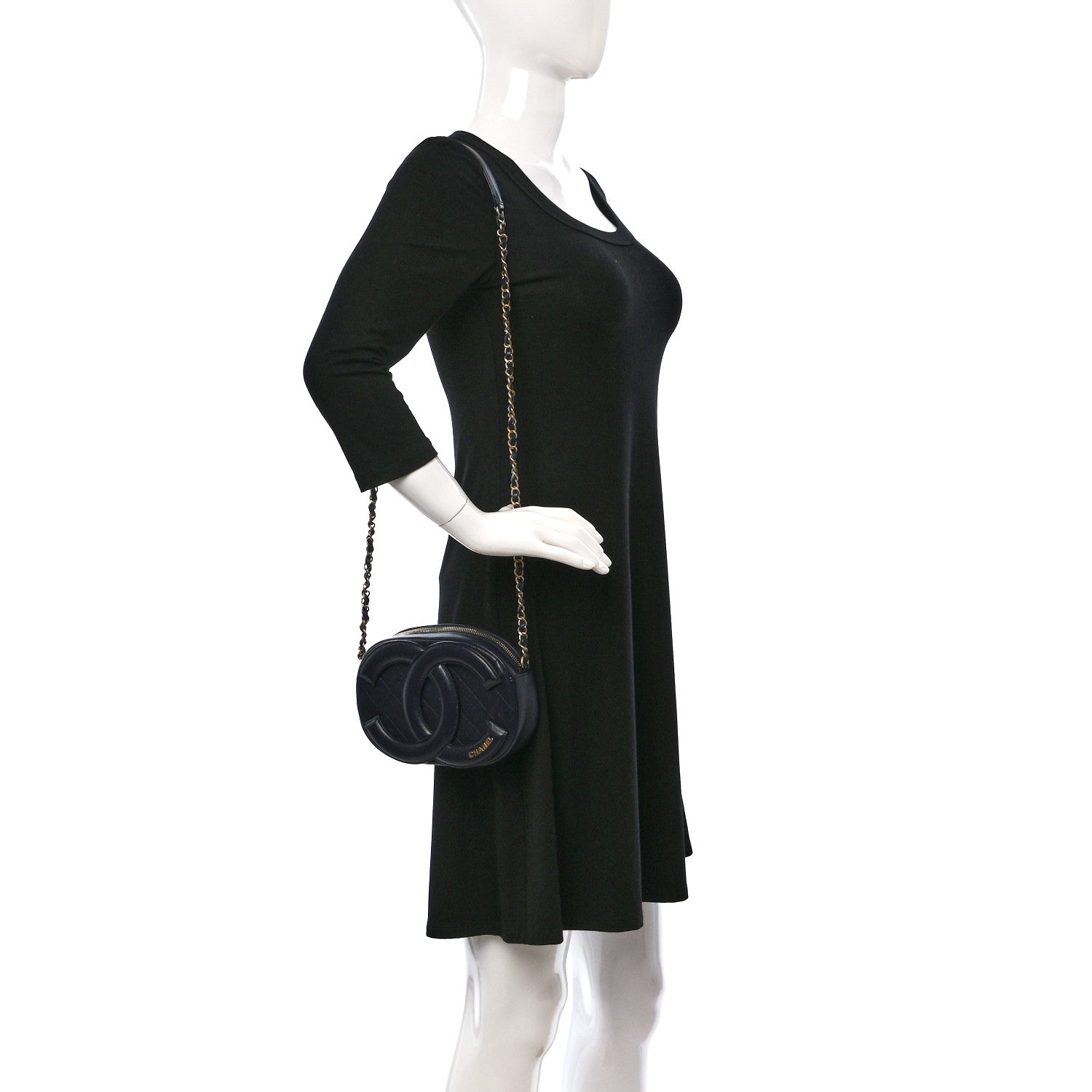 Chanel Lambskin Quilted Coco Midnight Camera Case Navy 2 of 9