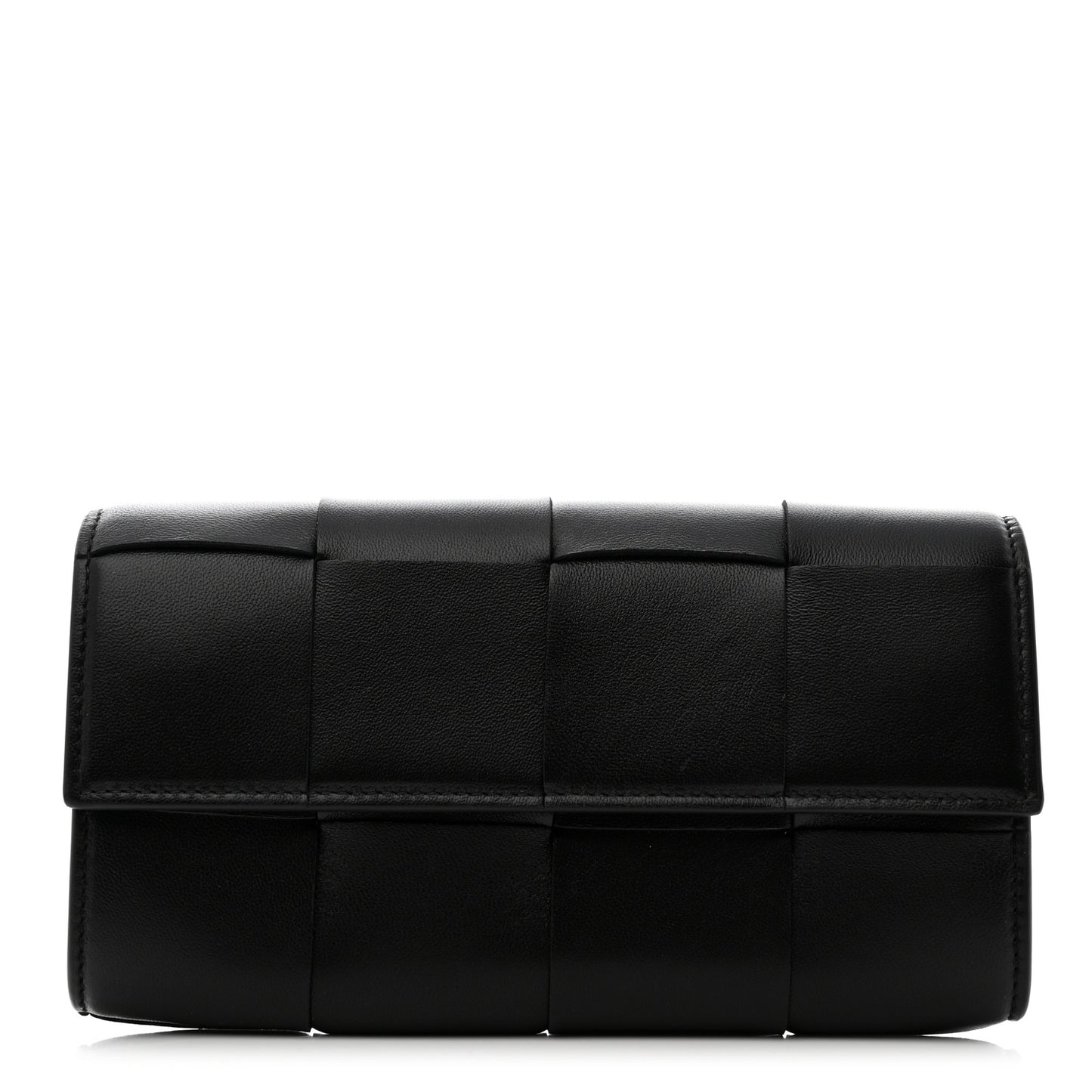 Lambskin Maxi Intrecciato Padded Large Flap Wallet Black