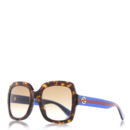Gucci Oversize Square Web GG 0036S Sunglasses Tortoise 1 of 7
