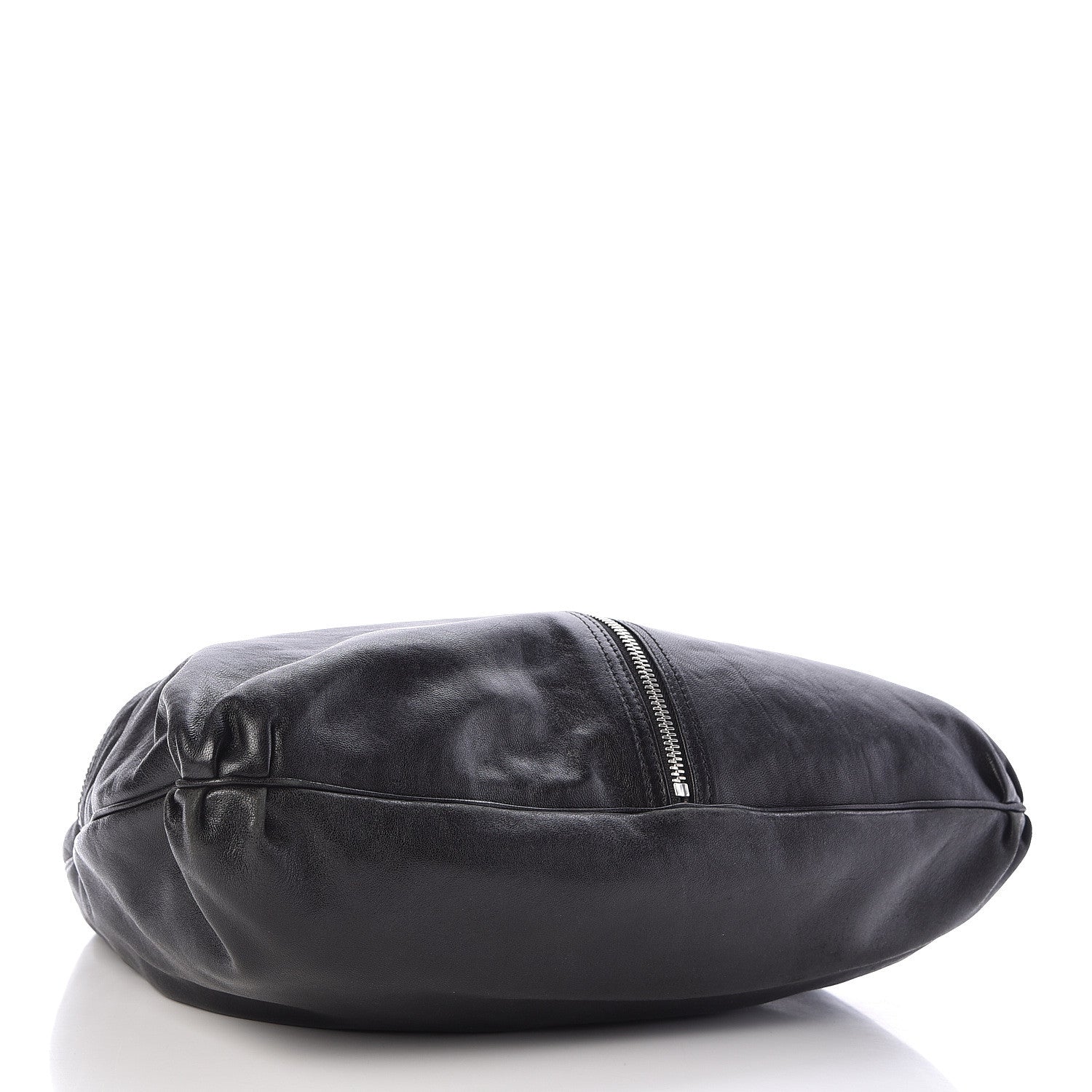 Fendi Sheepskin Zipper Hobo Black 4 of 10