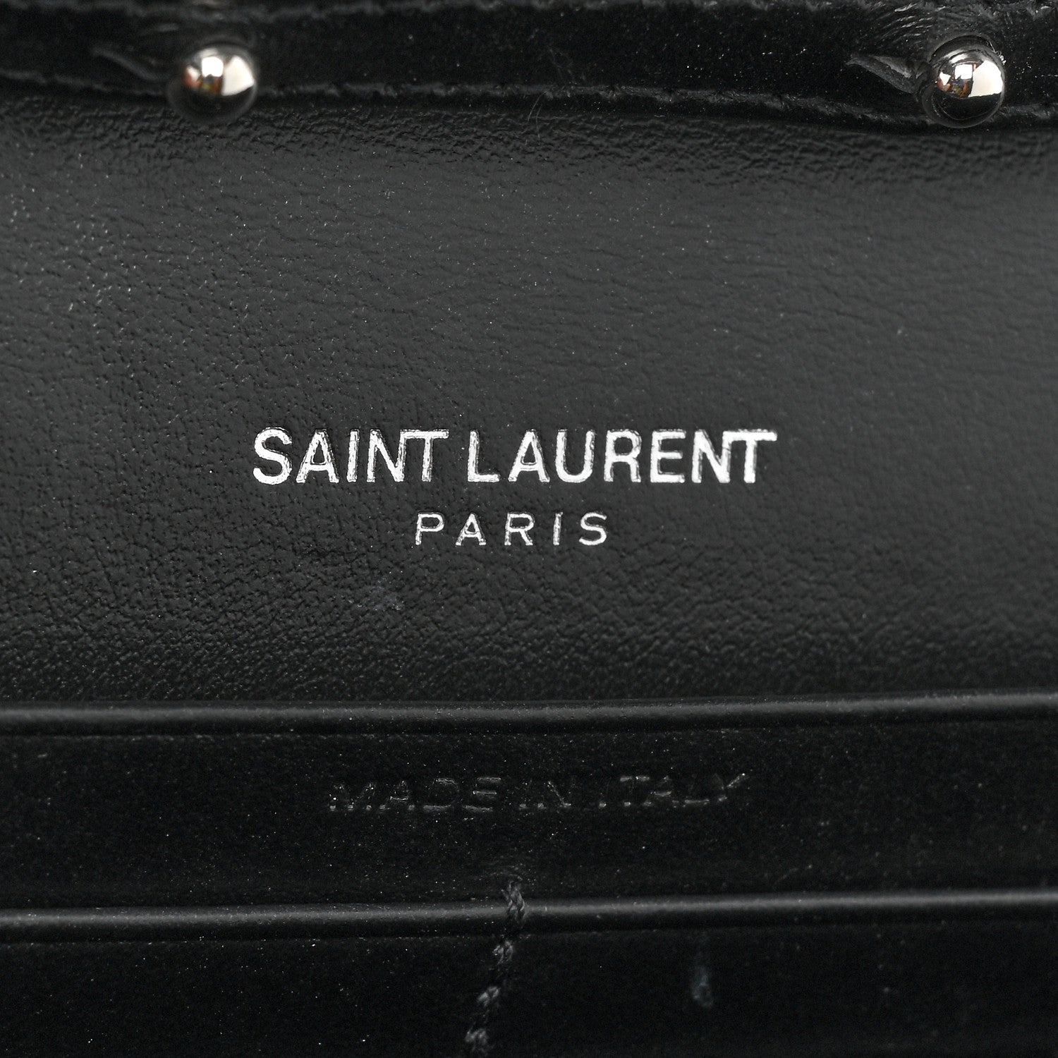 Saint Laurent Metallic Sparkle Fabric Monogram Chain Wallet Platino 8 of 13