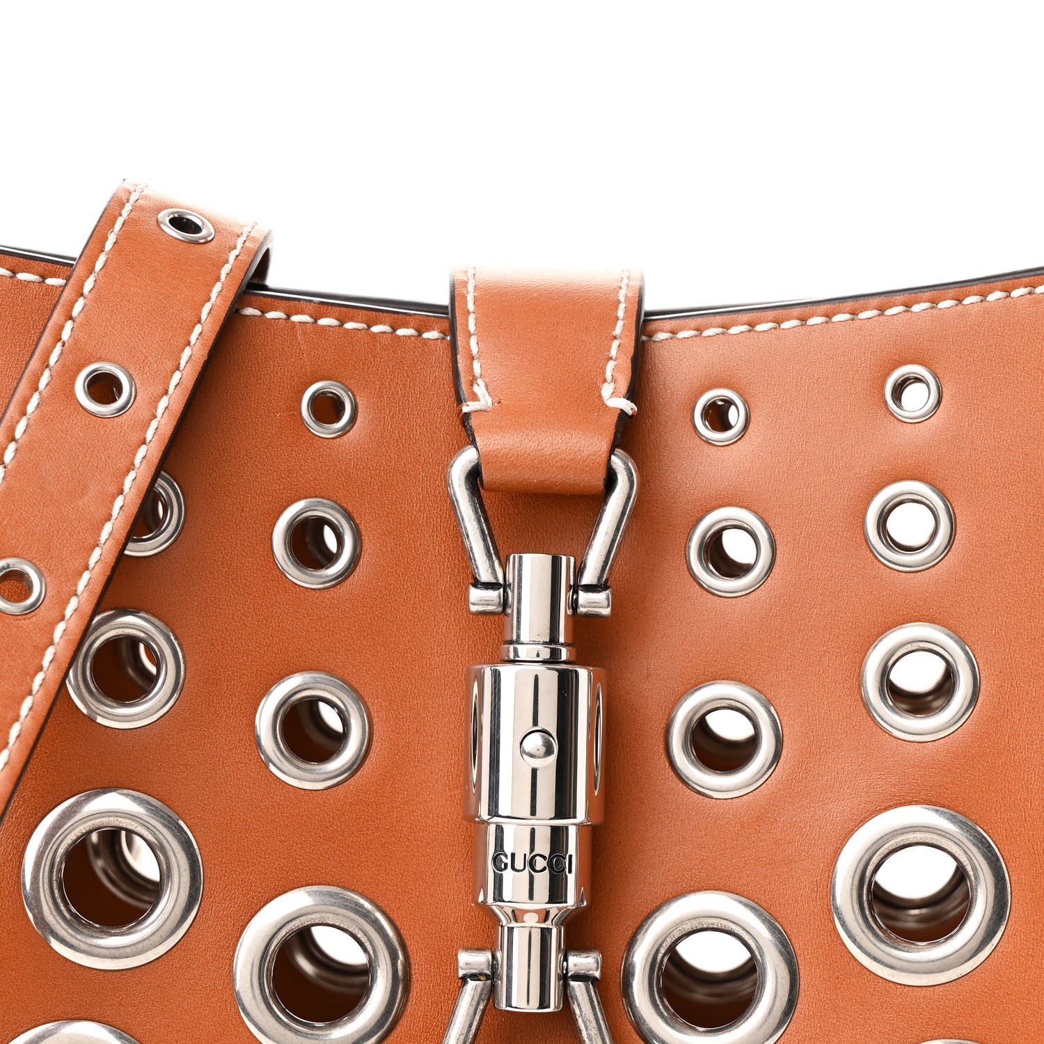 Gucci Calfskin Ha Ha Ha Jackie 1961 Eyelet Hobo Cuir 7 of 11