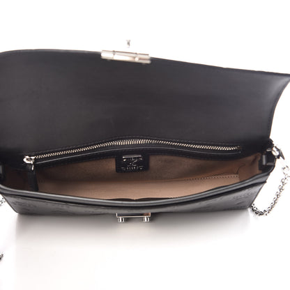 MCM Calfskin Ottomar Monogram Medium Millie Crossbody Bag Black 5 of 9